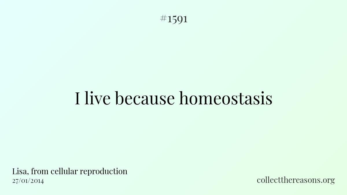 I live because homeostasis