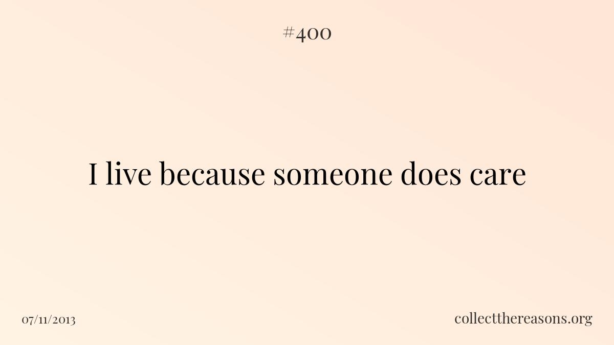 I live because someone does care