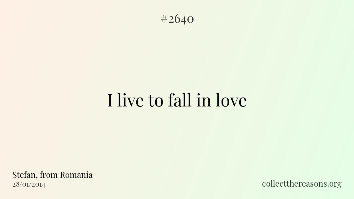 I live to fall in love 