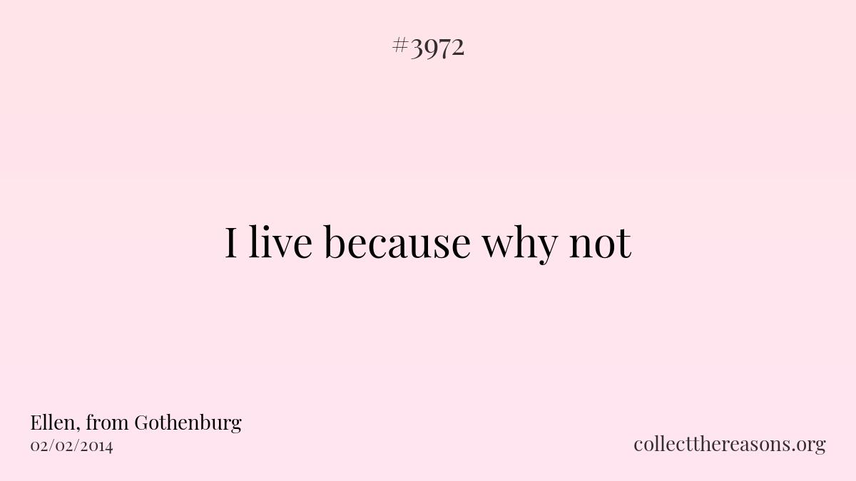 I live because why not