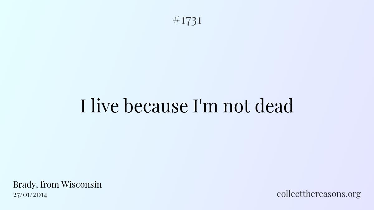 I live because i\'m not dead 