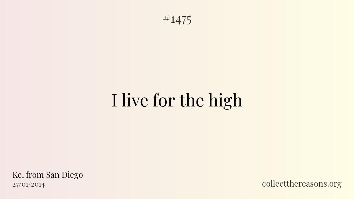 I live for the high