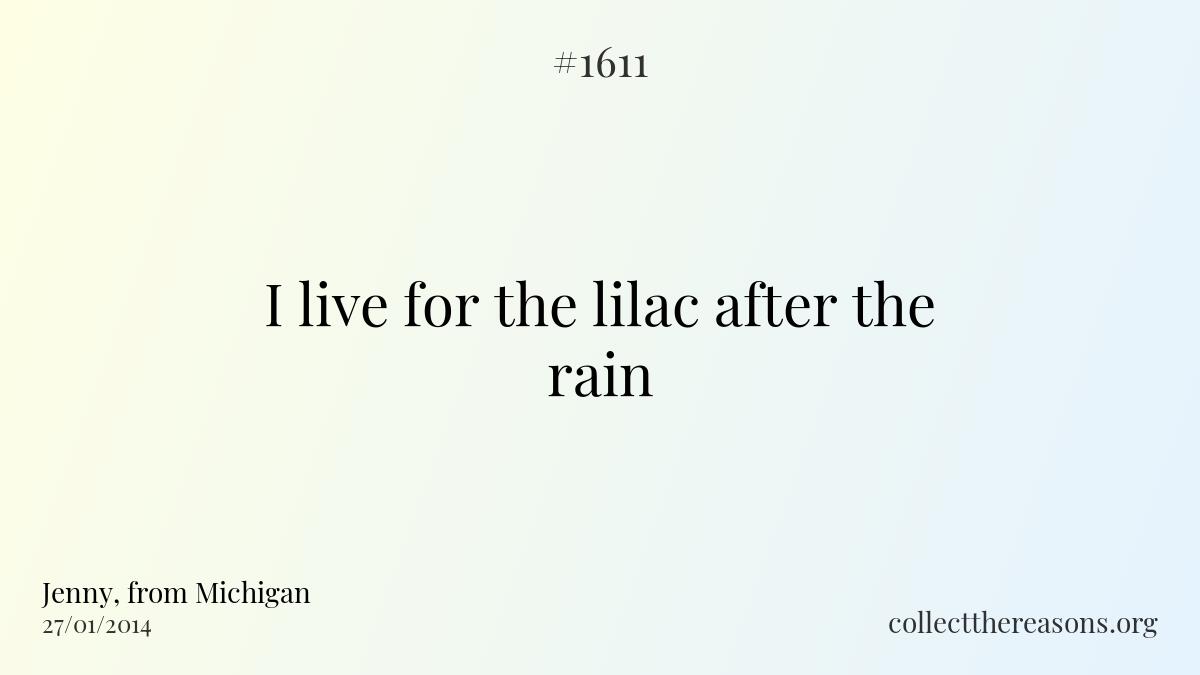 I live for the lilac after the rain