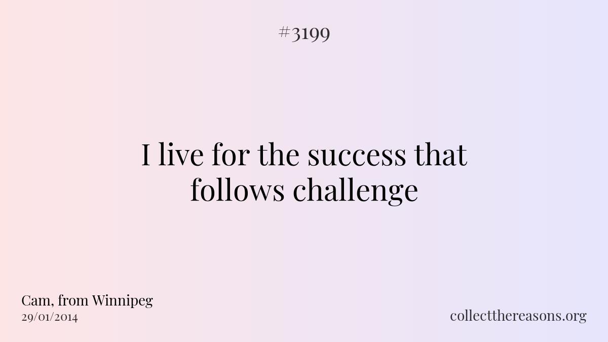 I live for the success that follows challenge