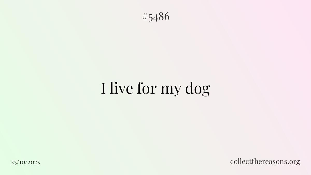 I live for my dog