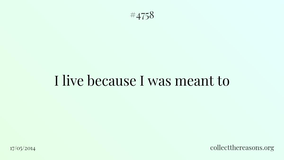 I live because i was meant to