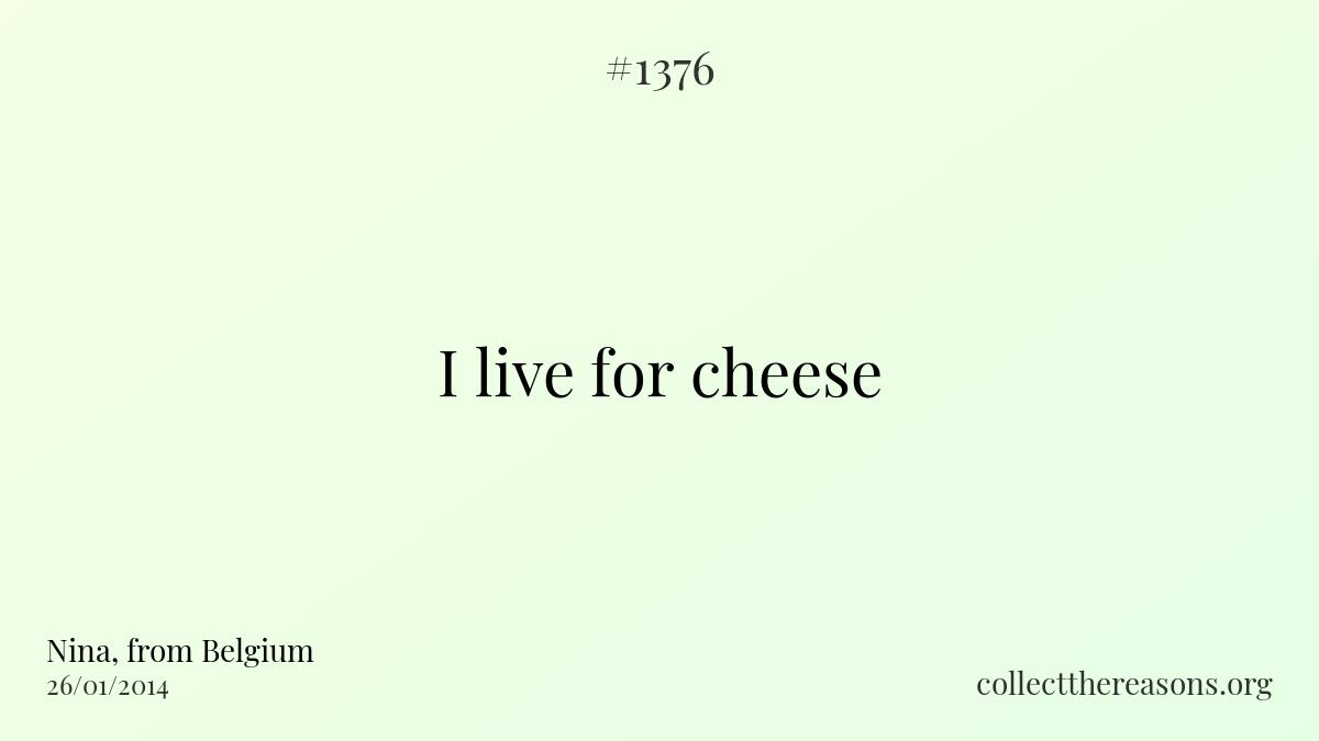 I live for cheese